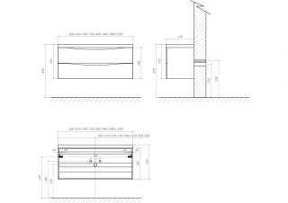 Тумба под раковину BelBagno подвесная 100x53см Rovere Ciliegio MARINO-1000-2C-SO-RC-P